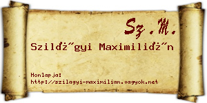 Szilágyi Maximilián névjegykártya