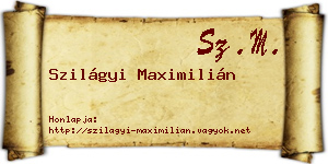 Szilágyi Maximilián névjegykártya