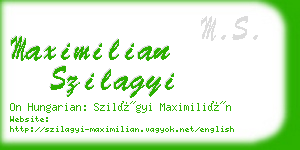 maximilian szilagyi business card